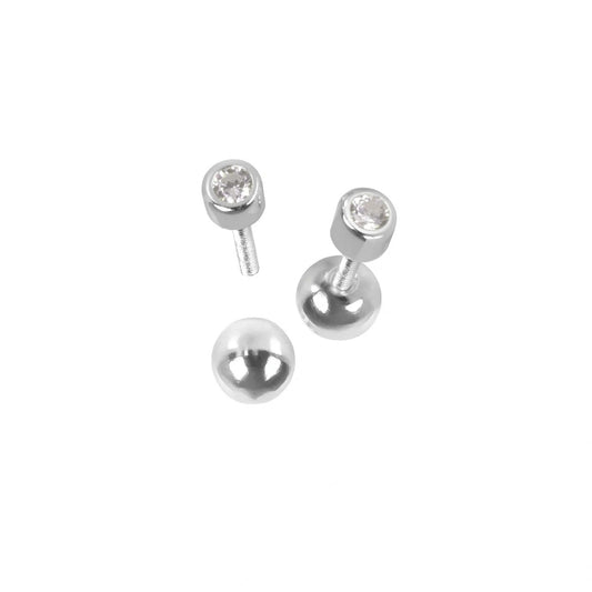 Illumi Dot Earrings - Rose Gold and Silver