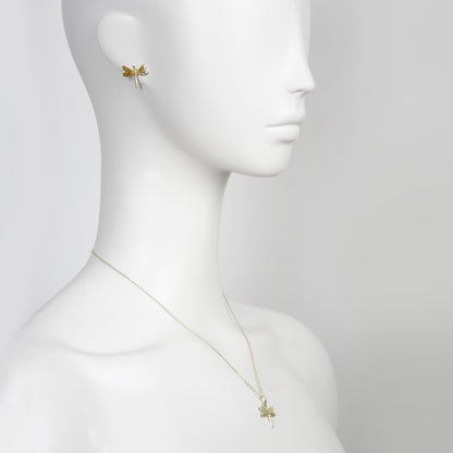 Gold Dragonfly Pendant