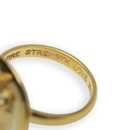 Sekhmet Fire Necklace Ring - Gold