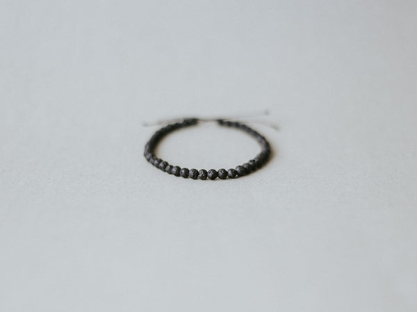 Adjustable 4mm Minimalist Lava Stone Bracelet