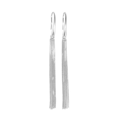 Cherie L-Tassel Earrings - Rose Gold and Silver