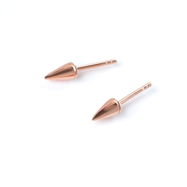 Solid Cone Earrings - Rose Gold and Silver